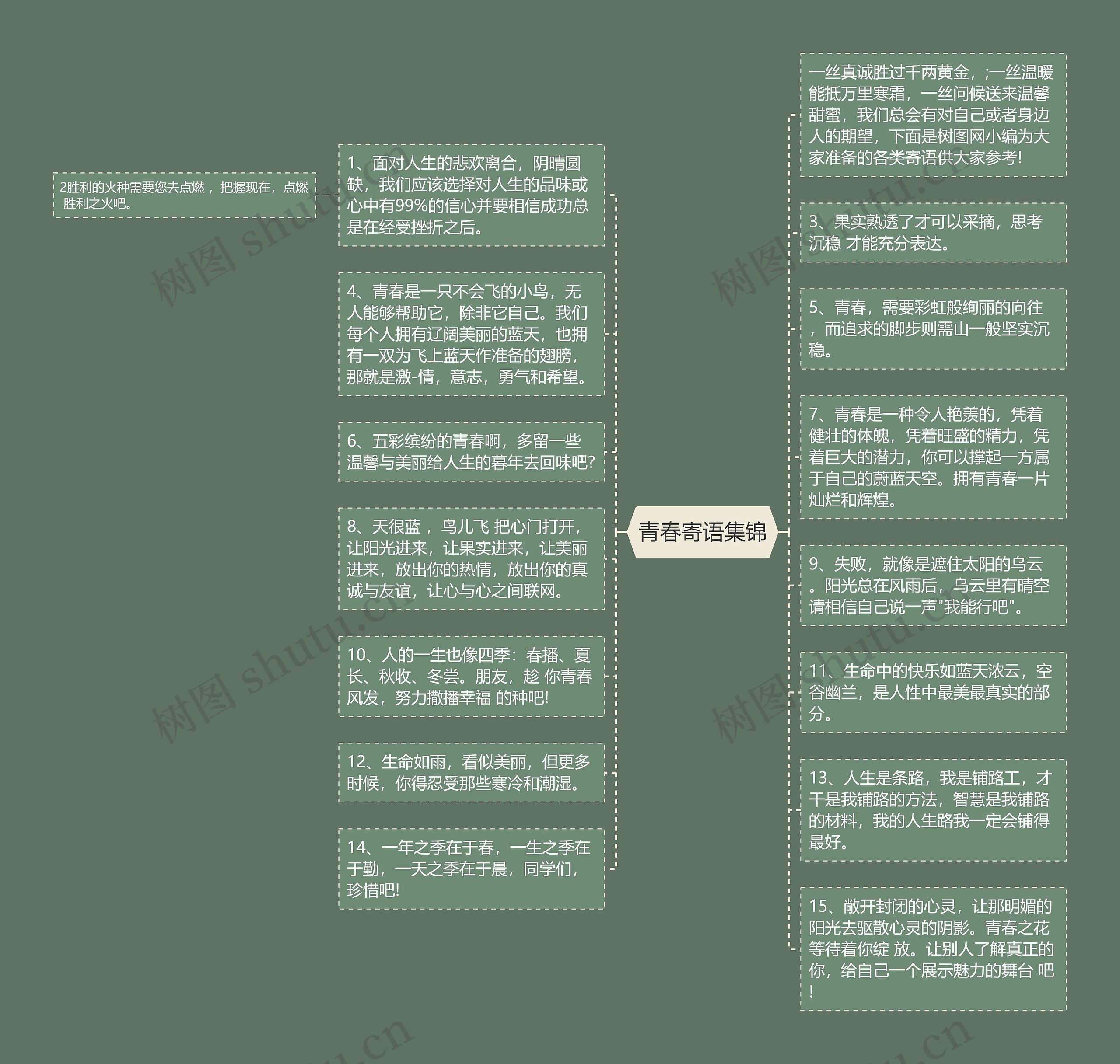 青春寄语集锦思维导图