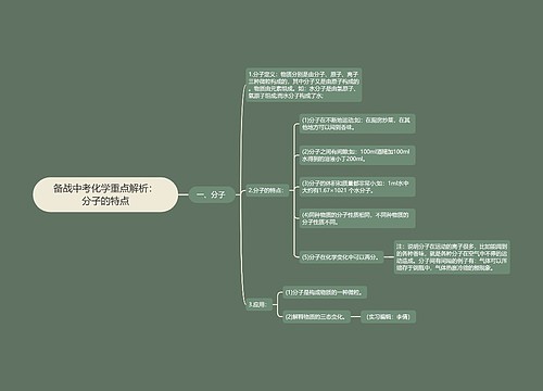 备战中考化学重点解析：分子的特点