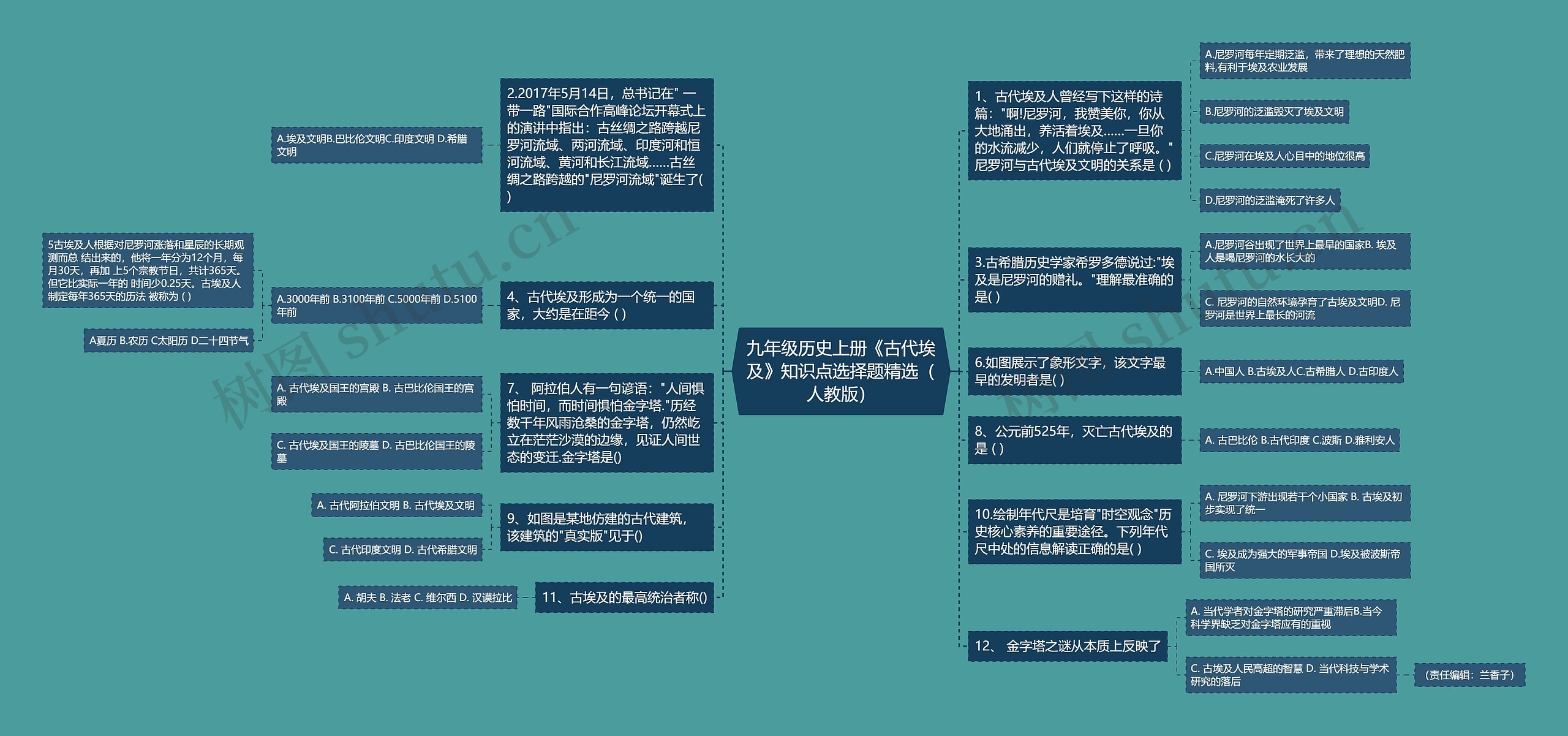 九年级历史上册《古代埃及》知识点选择题精选（人教版）