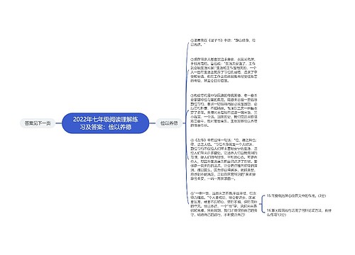 2022年七年级阅读理解练习及答案：俭以养德