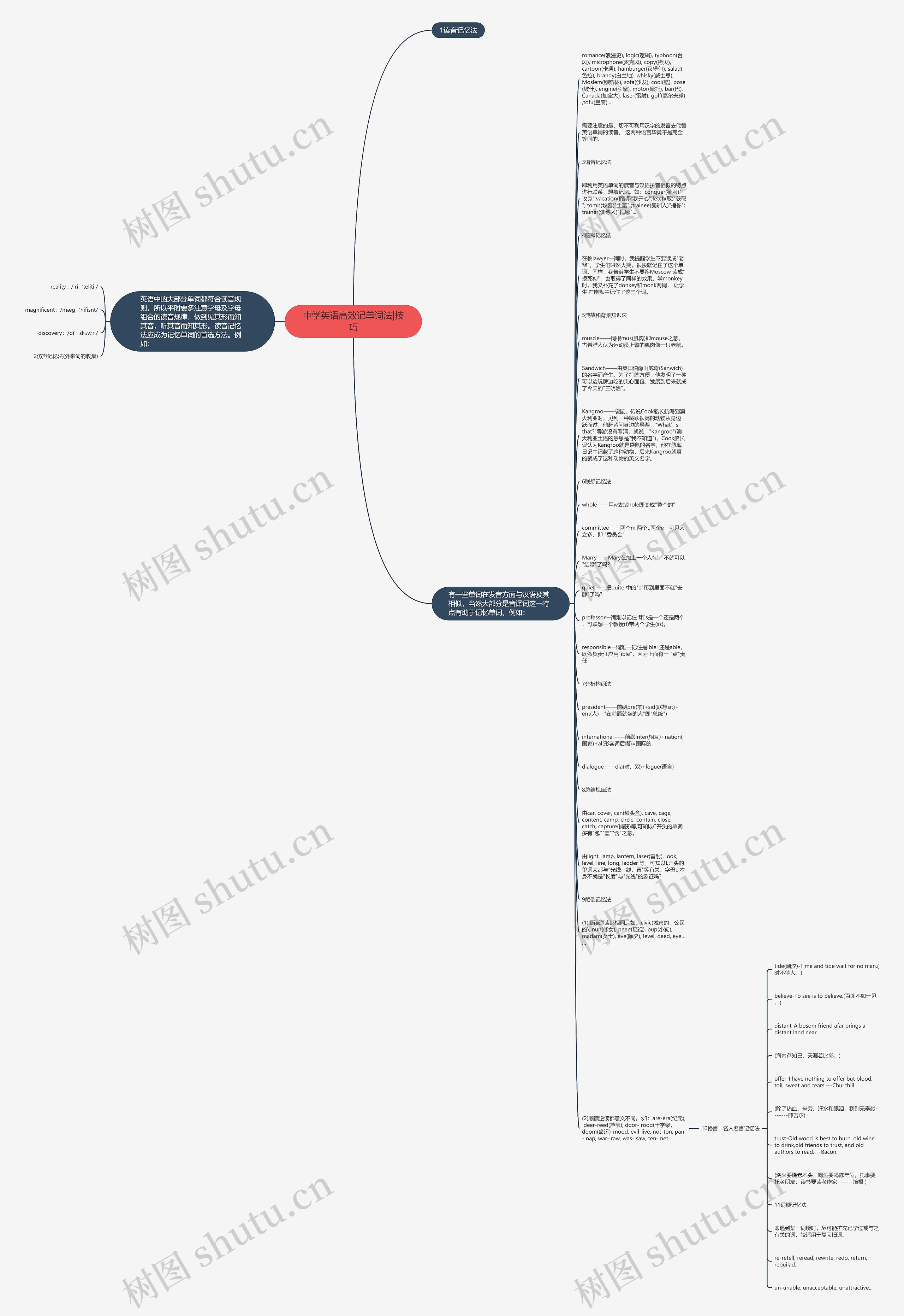 中学英语高效记单词法|技巧思维导图