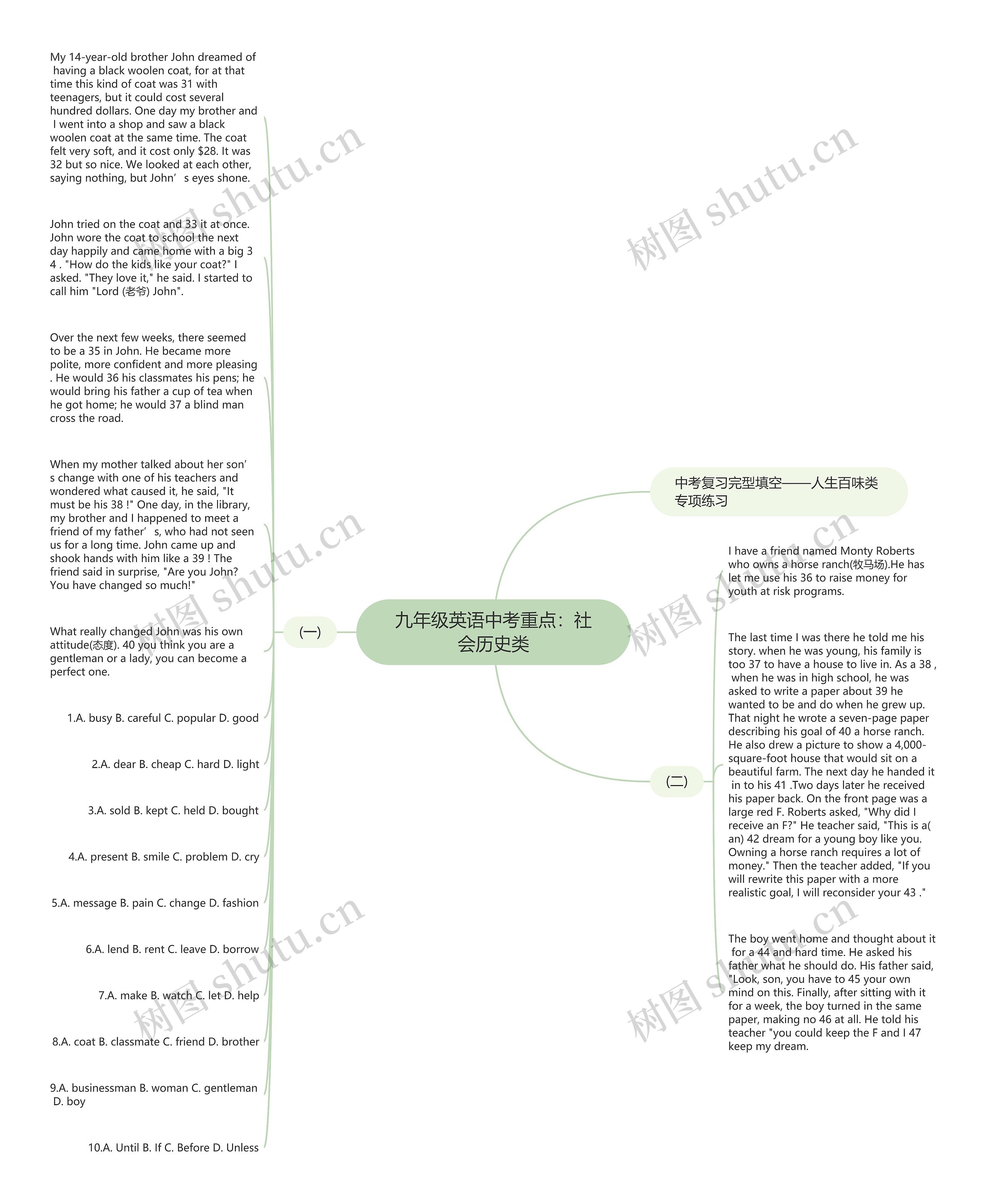 九年级英语中考重点：社会历史类