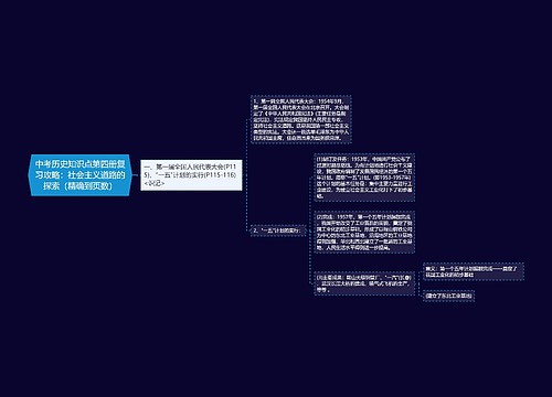 中考历史知识点第四册复习攻略：社会主义道路的探索（精确到页数）
