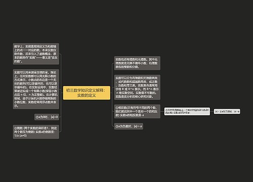 初三数学知识定义解释：实数的定义