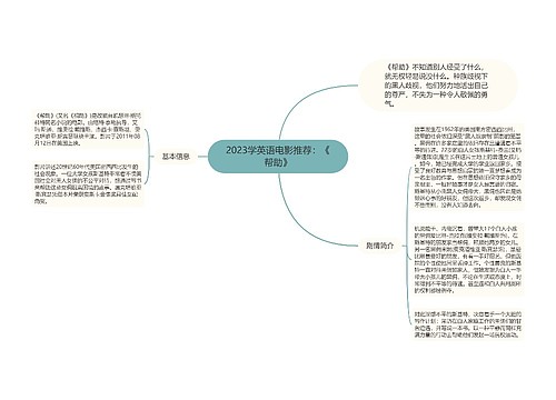 2023学英语电影推荐：《帮助》