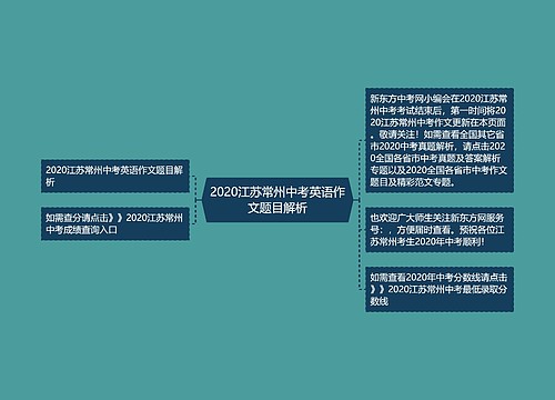 2020江苏常州中考英语作文题目解析