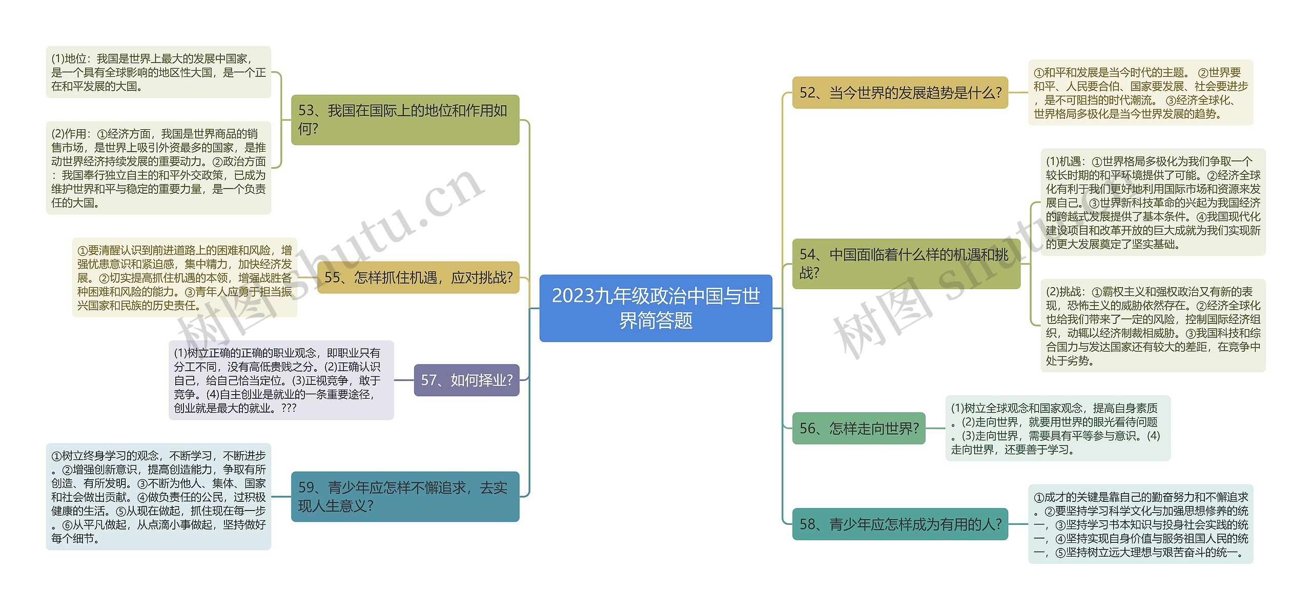 2023九年级政治中国与世界简答题