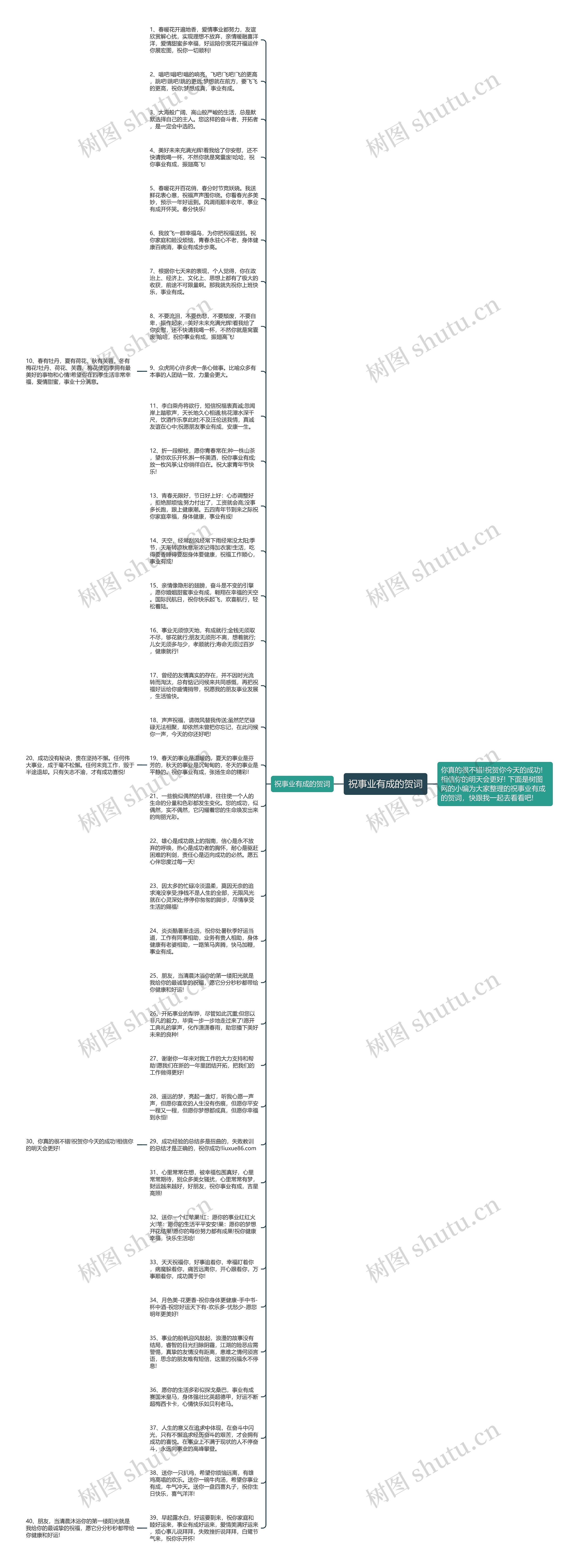 祝事业有成的贺词思维导图