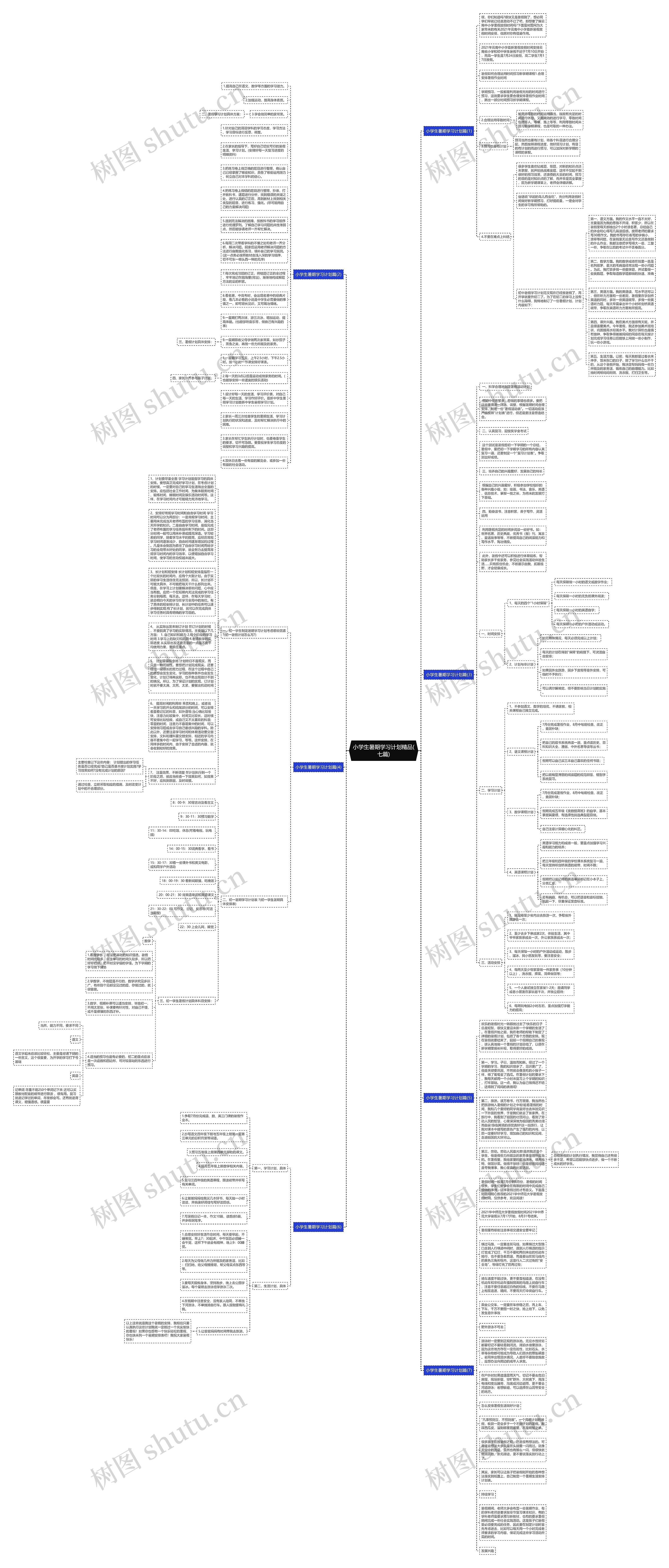 小学生暑期学习计划精品(七篇)思维导图