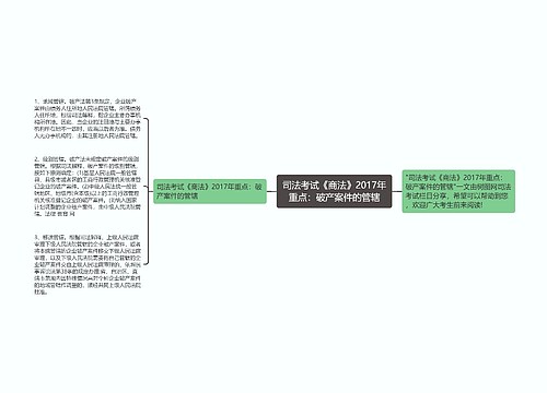 司法考试《商法》2017年重点：破产案件的管辖