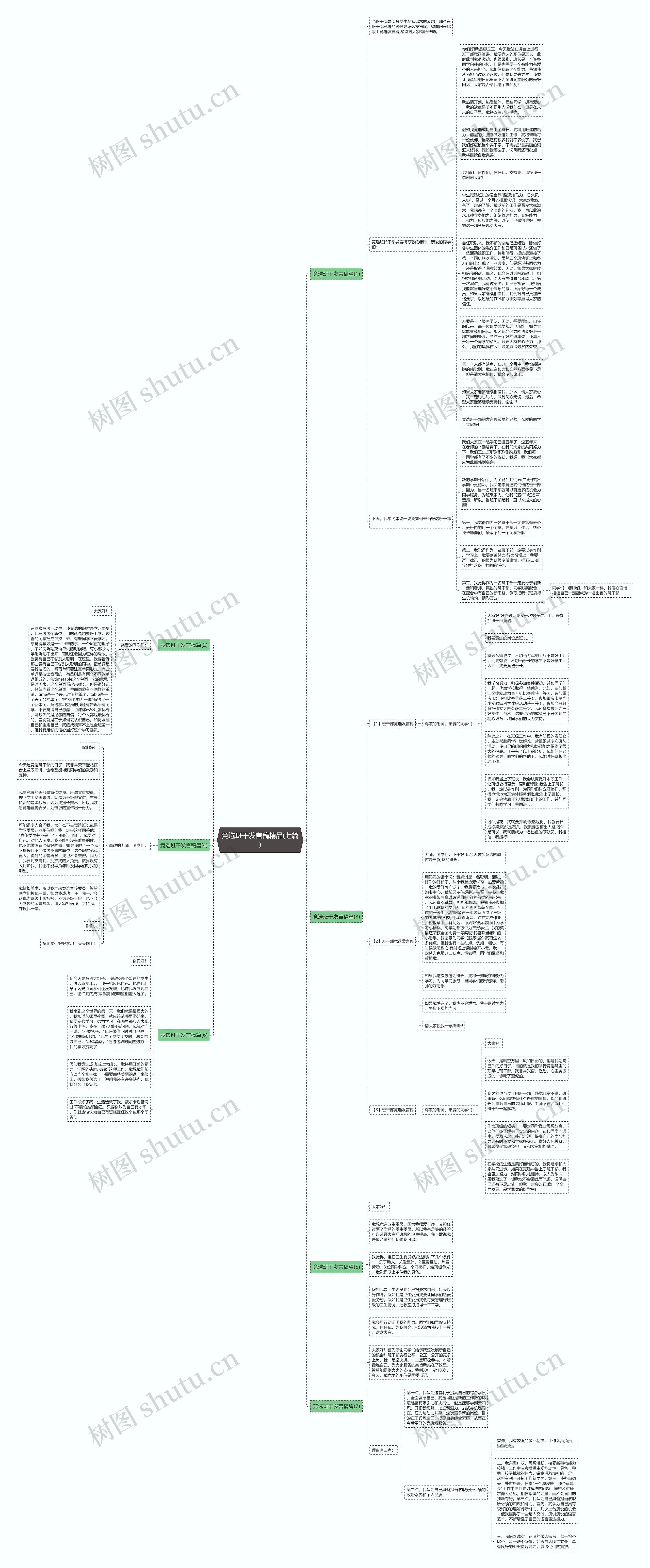 竞选班干发言稿精品(七篇)思维导图