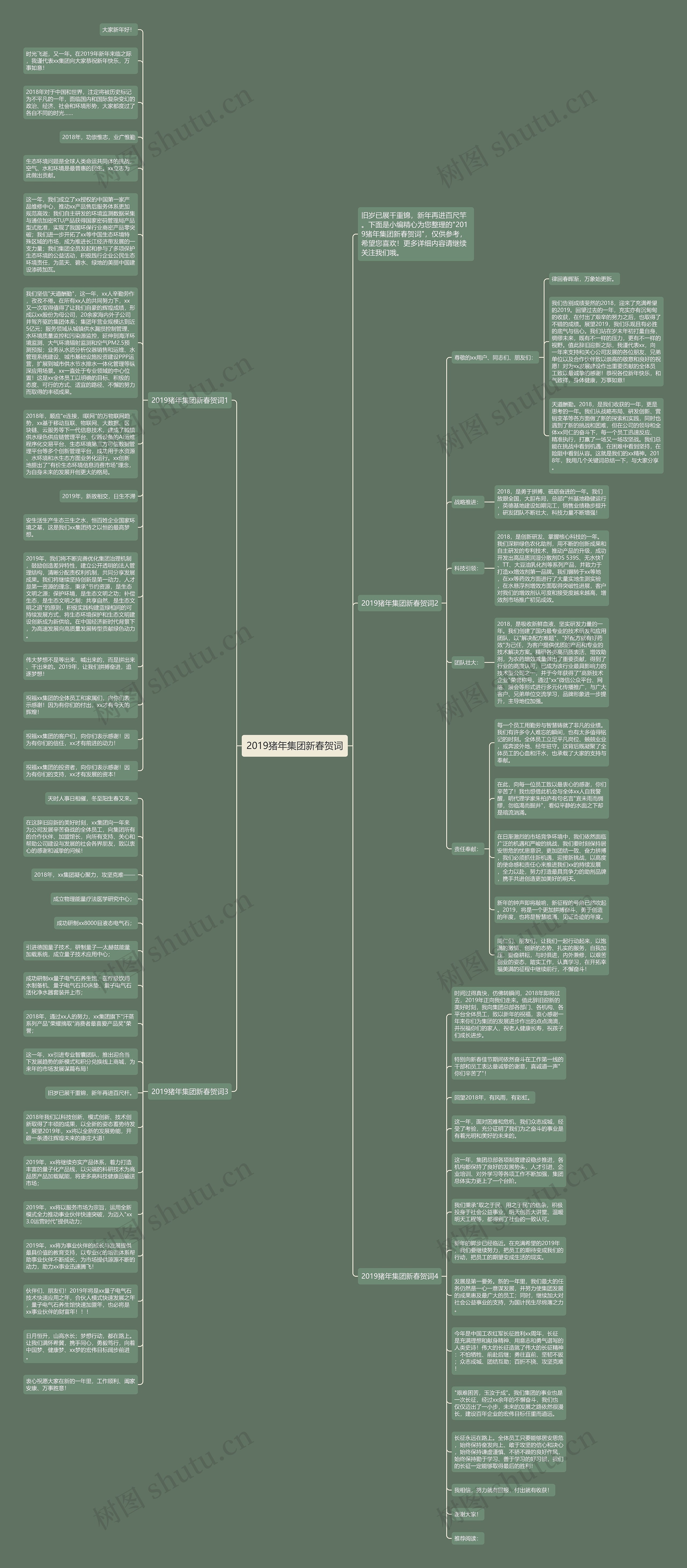 2019猪年集团新春贺词思维导图