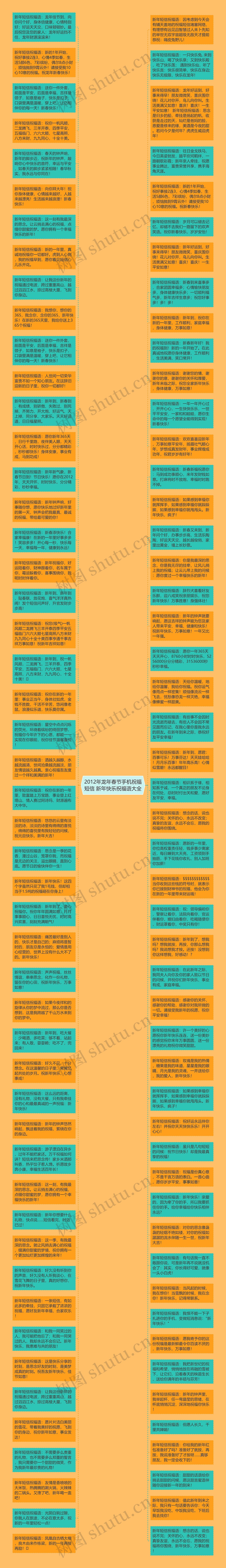 2012年龙年春节手机祝福短信 新年快乐祝福语大全