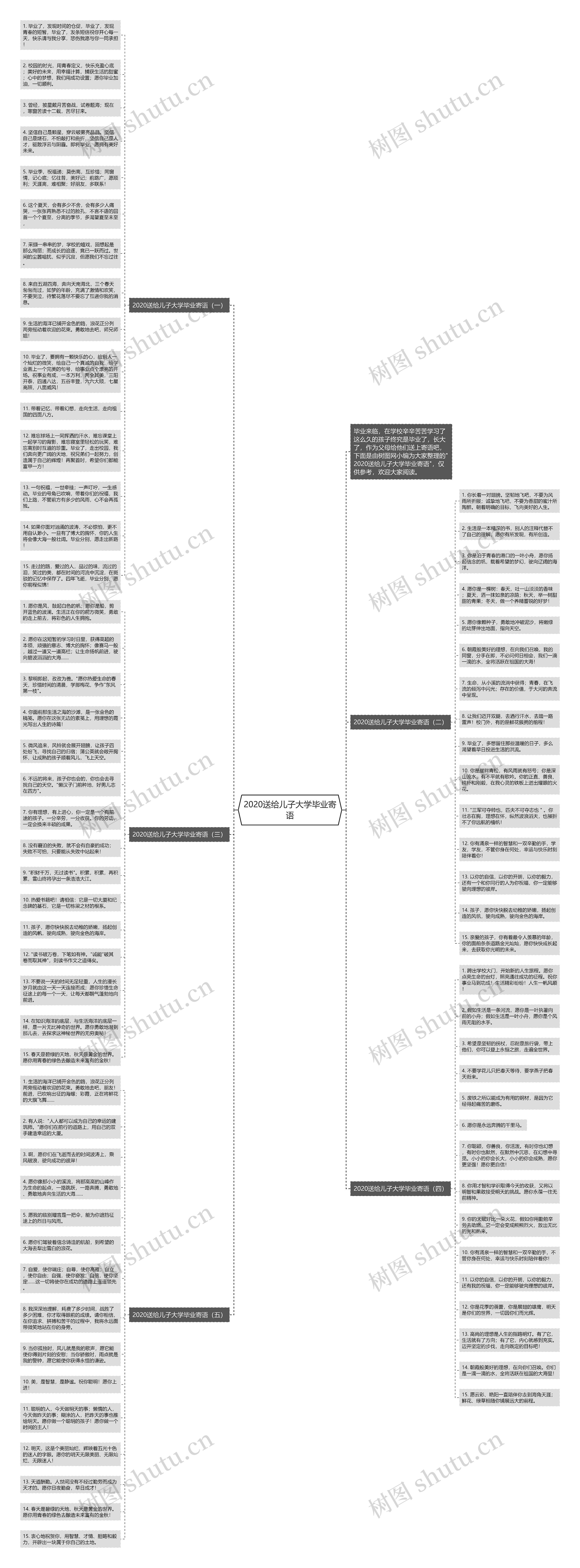2020送给儿子大学毕业寄语思维导图