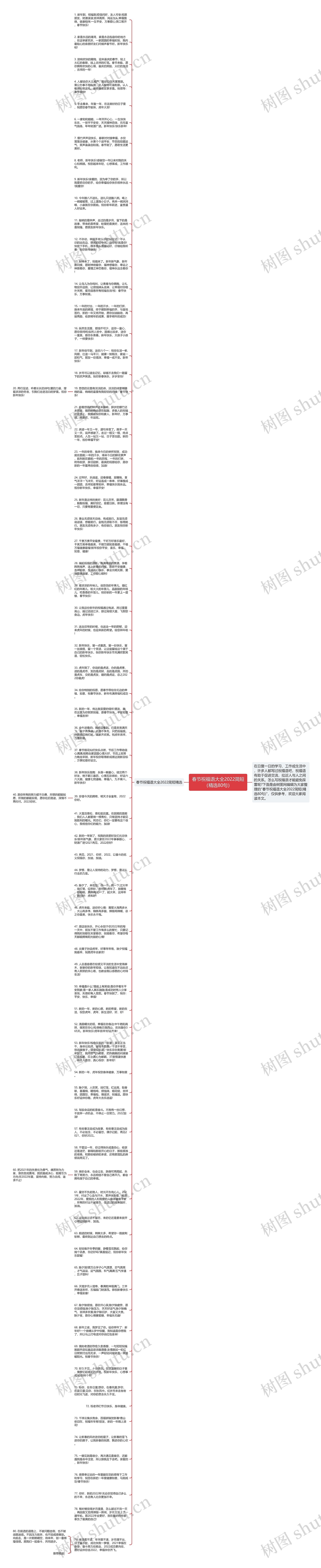 春节祝福语大全2022简短（精选80句）思维导图