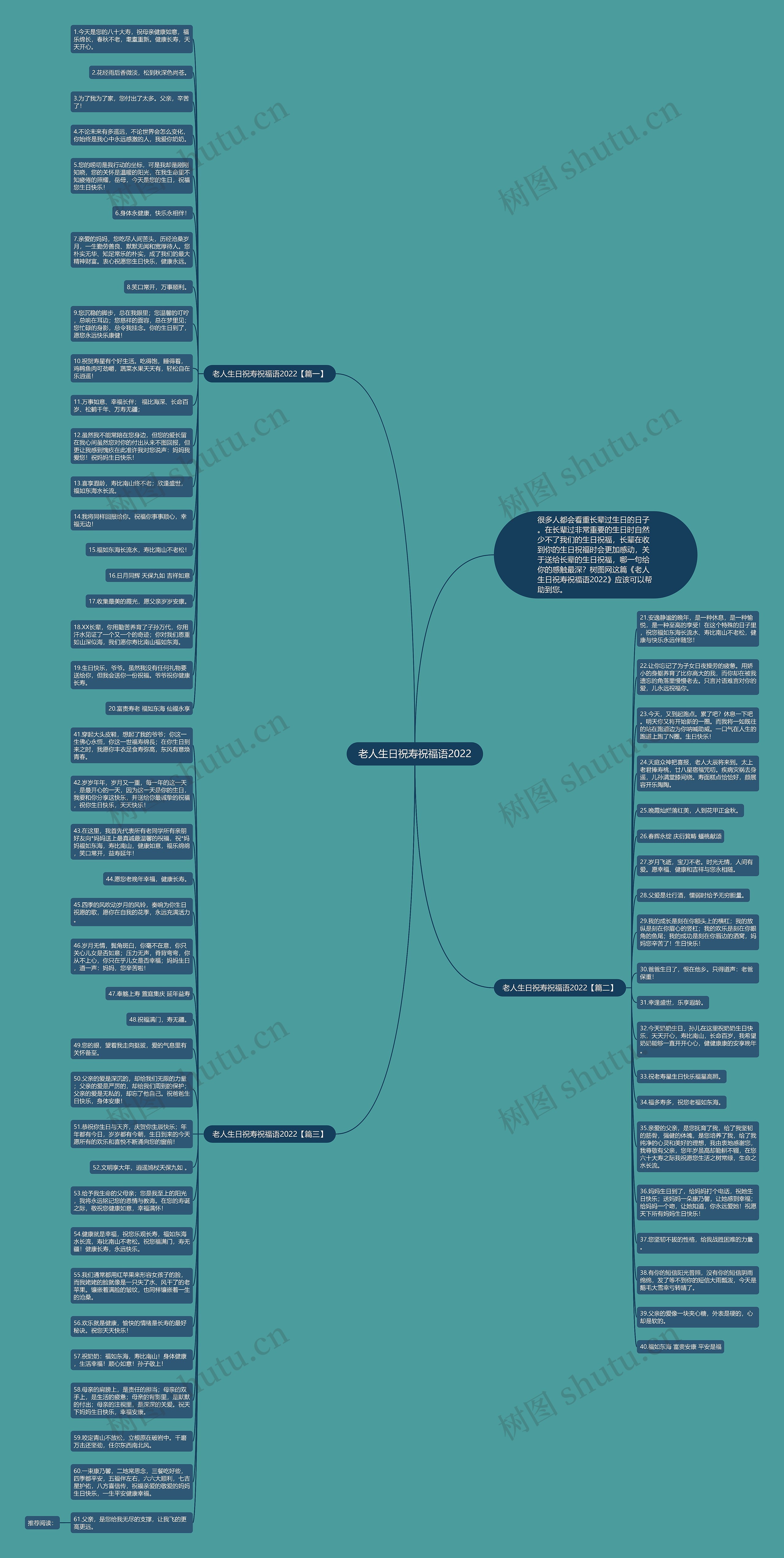 老人生日祝寿祝福语2022思维导图