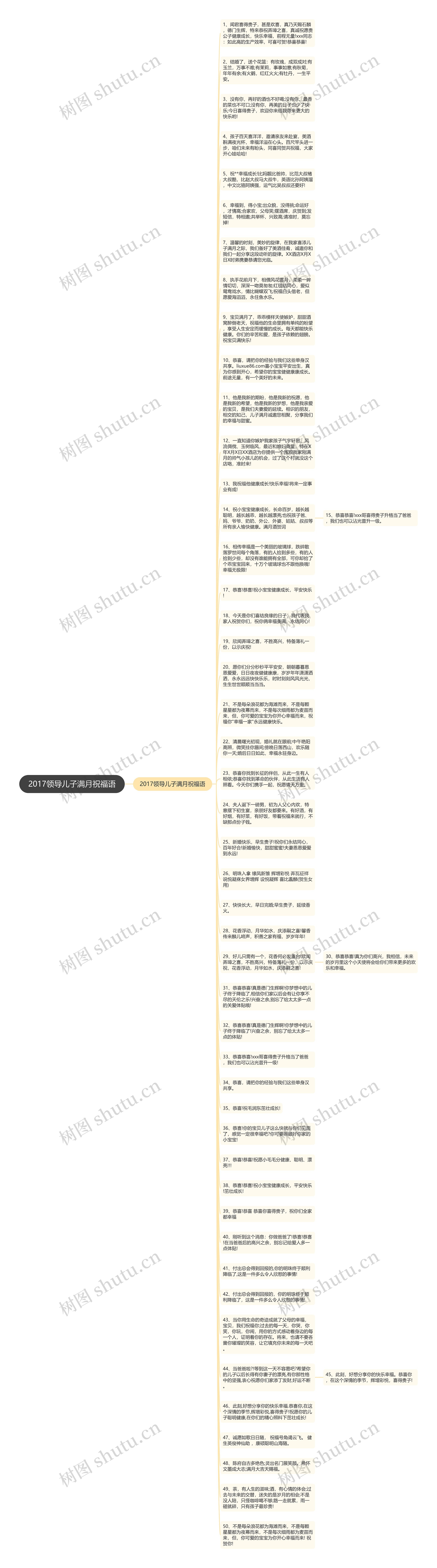 2017领导儿子满月祝福语思维导图