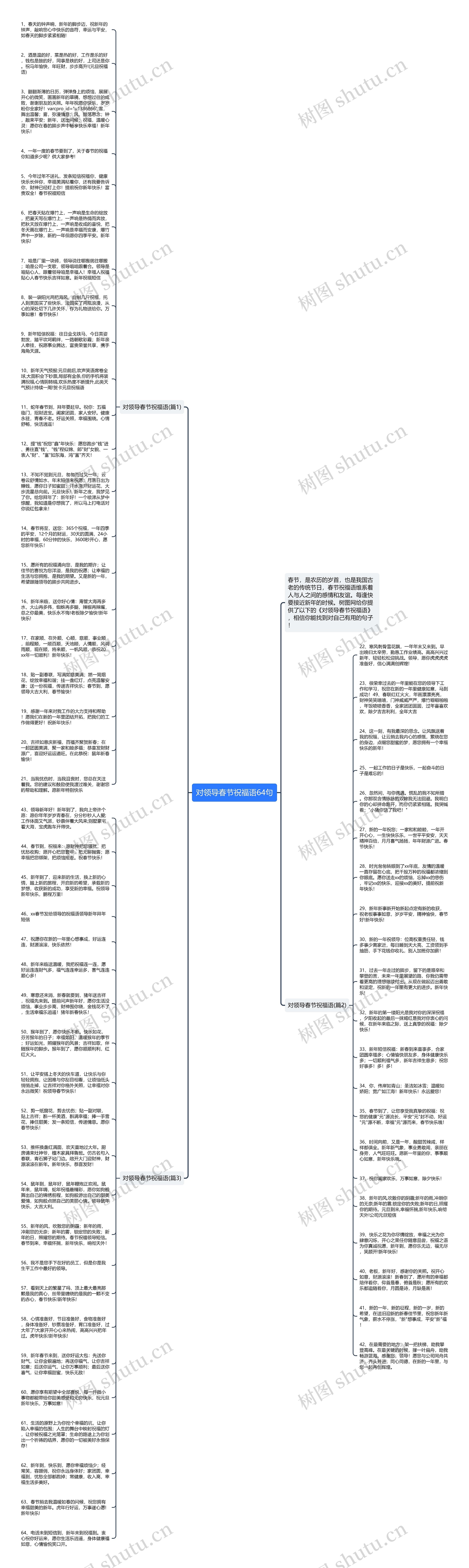 对领导春节祝福语64句思维导图