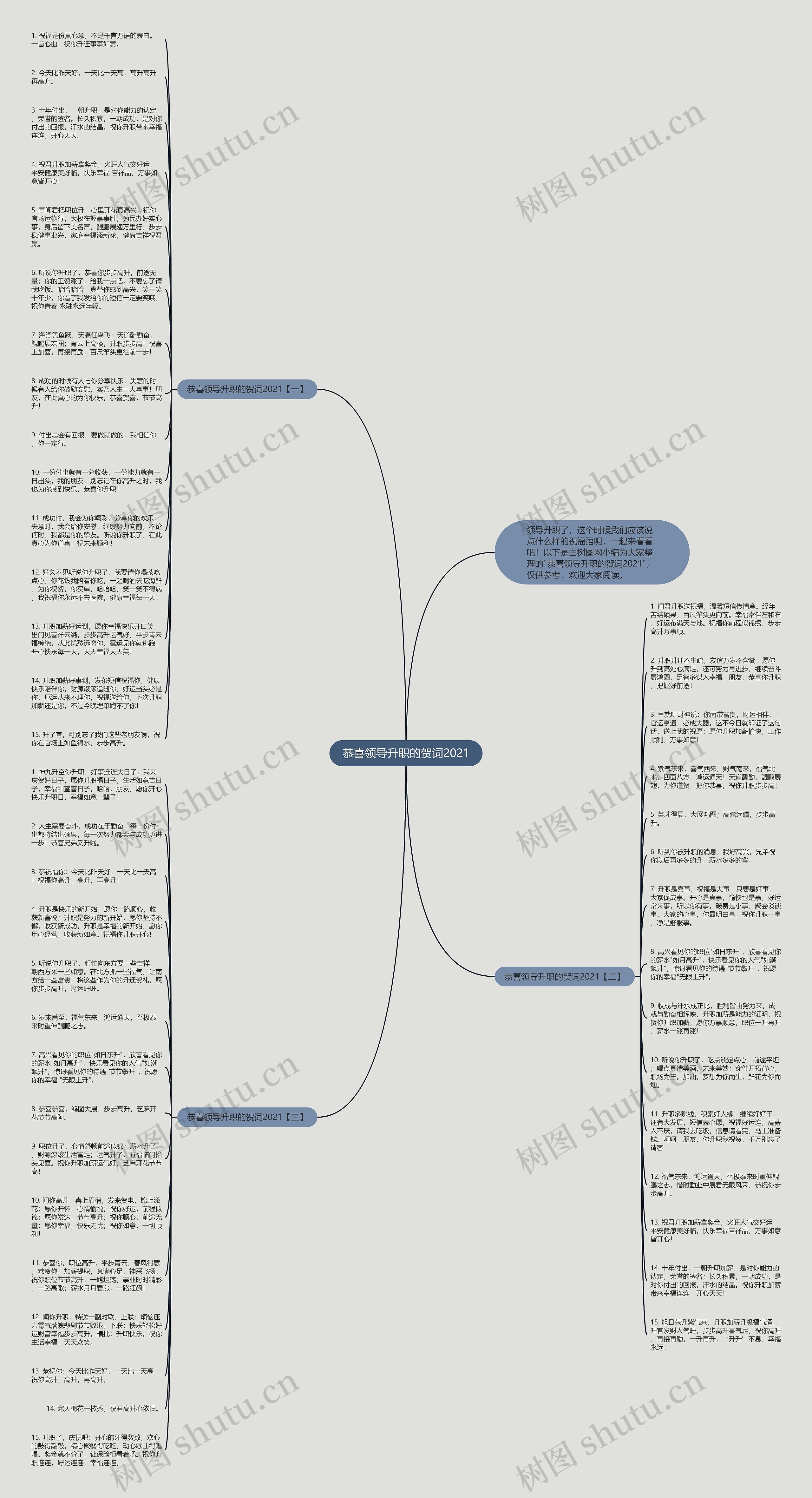 恭喜领导升职的贺词2021思维导图