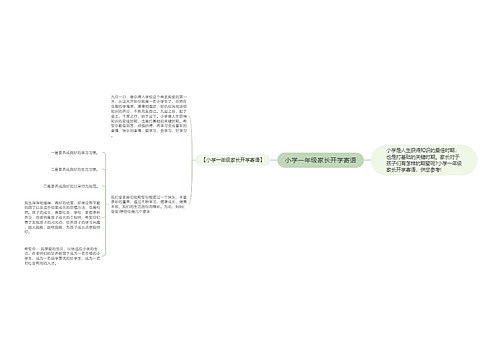 小学一年级家长开学寄语