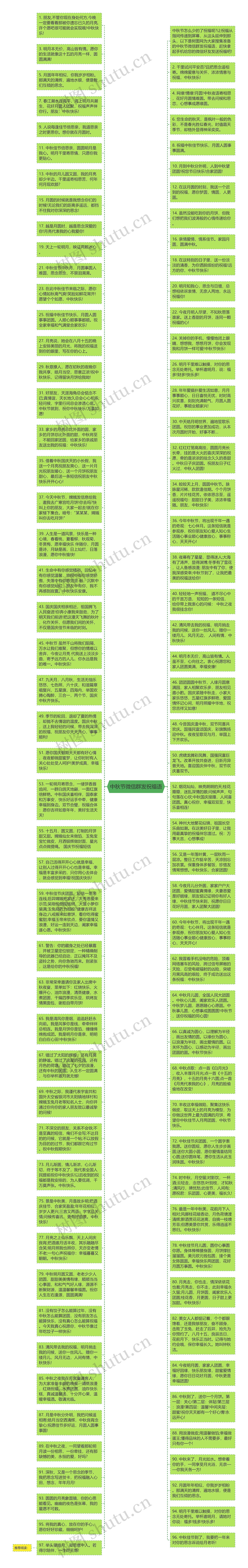 中秋节微信群发祝福语