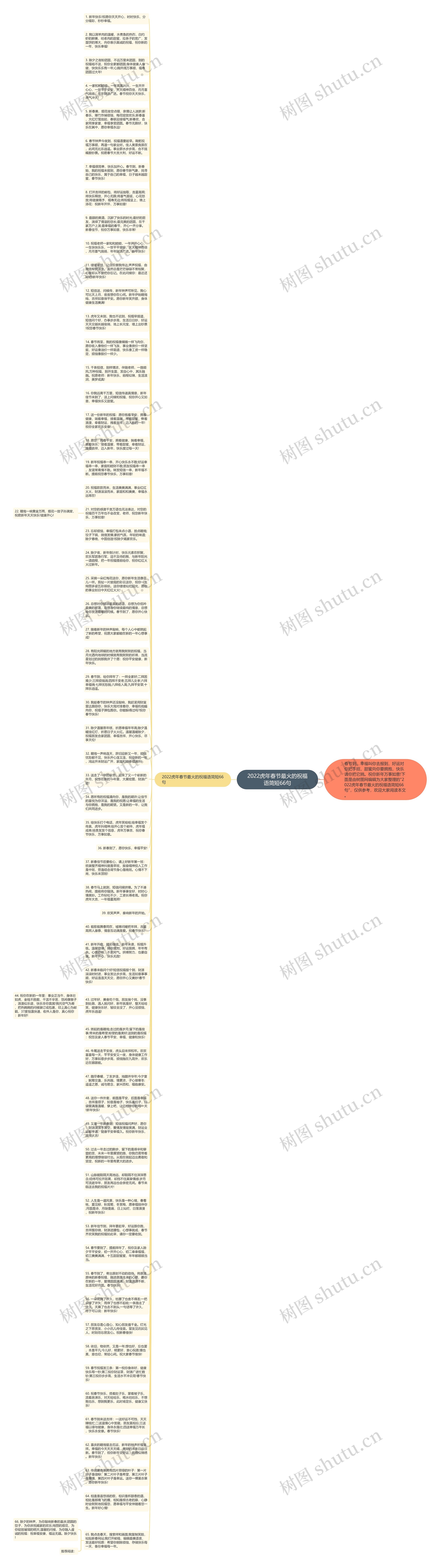 2022虎年春节最火的祝福语简短66句思维导图