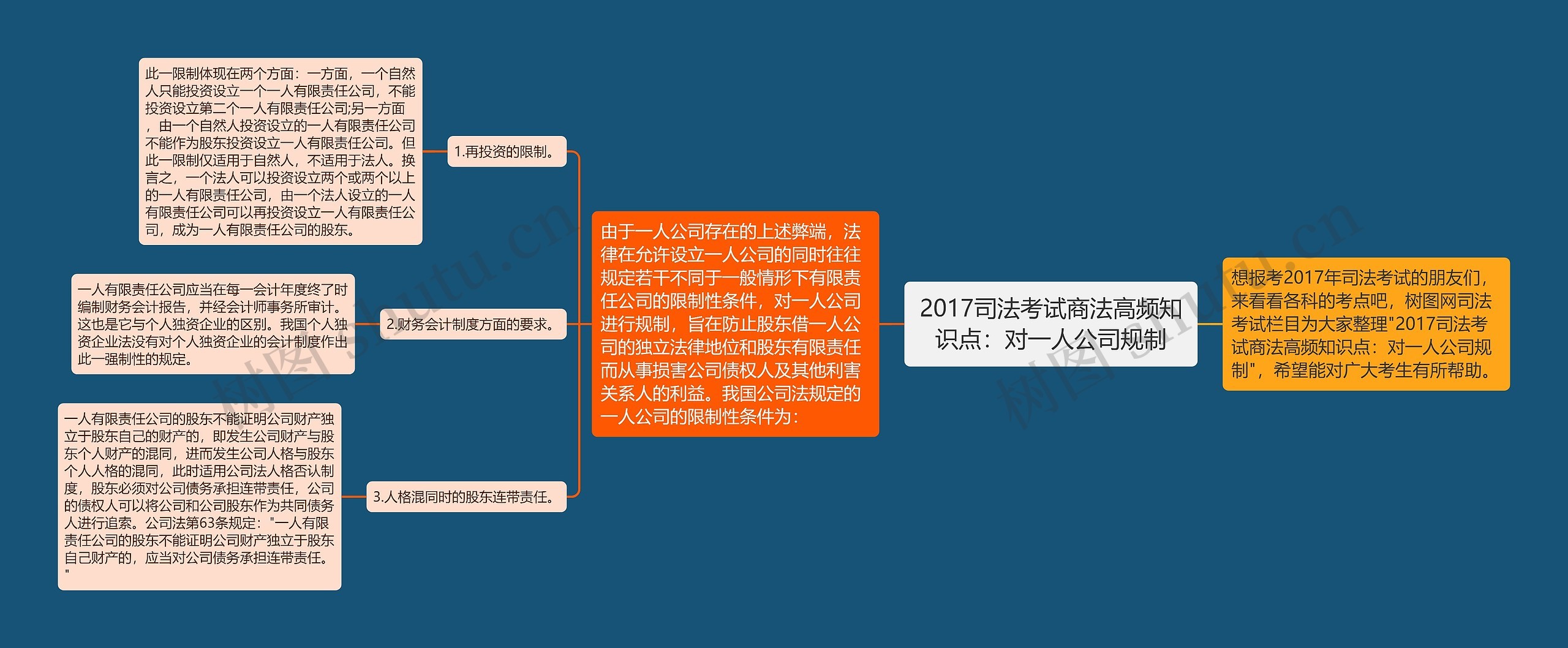 2017司法考试商法高频知识点：对一人公司规制思维导图