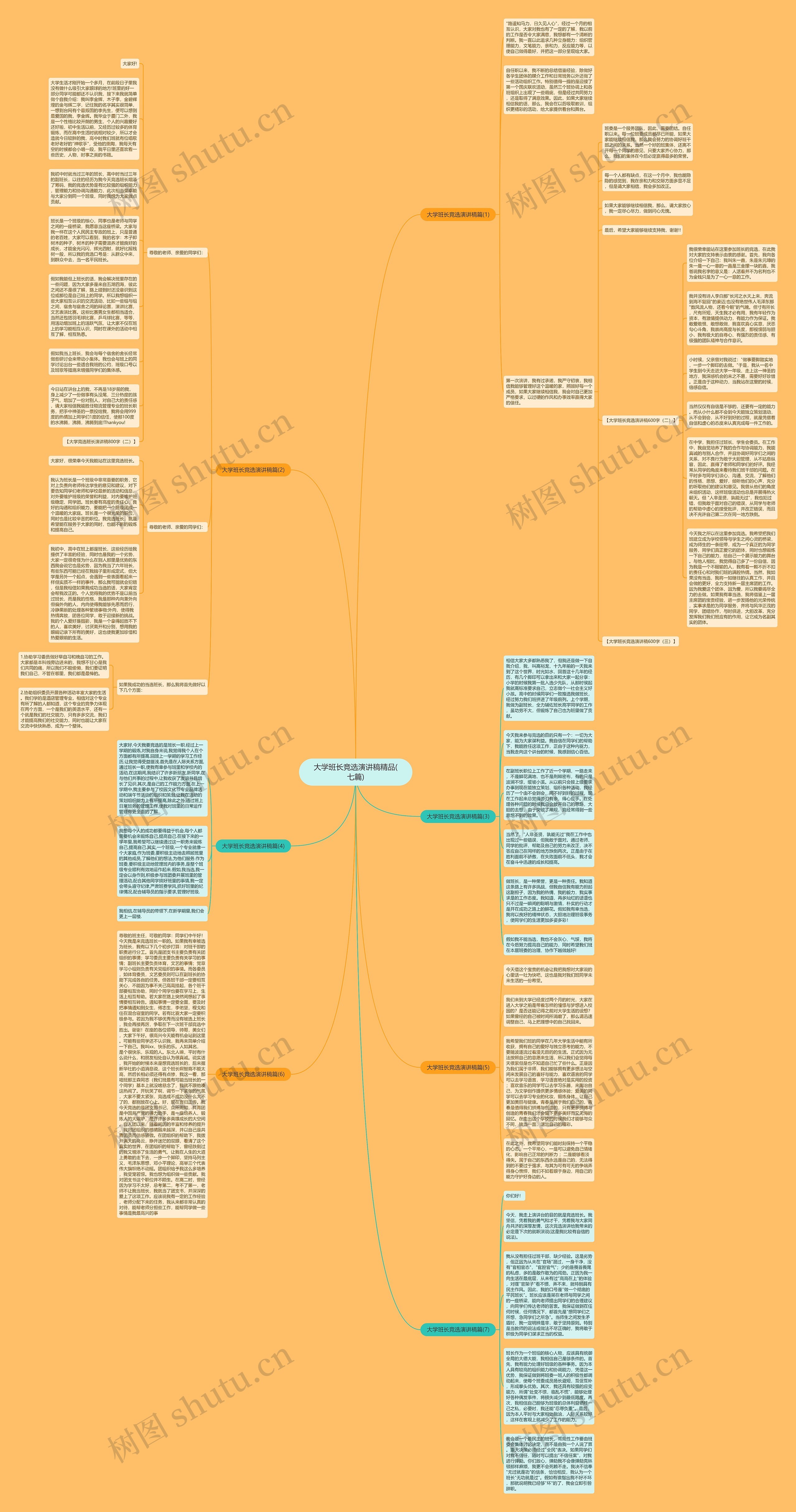 大学班长竞选演讲稿精品(七篇)思维导图