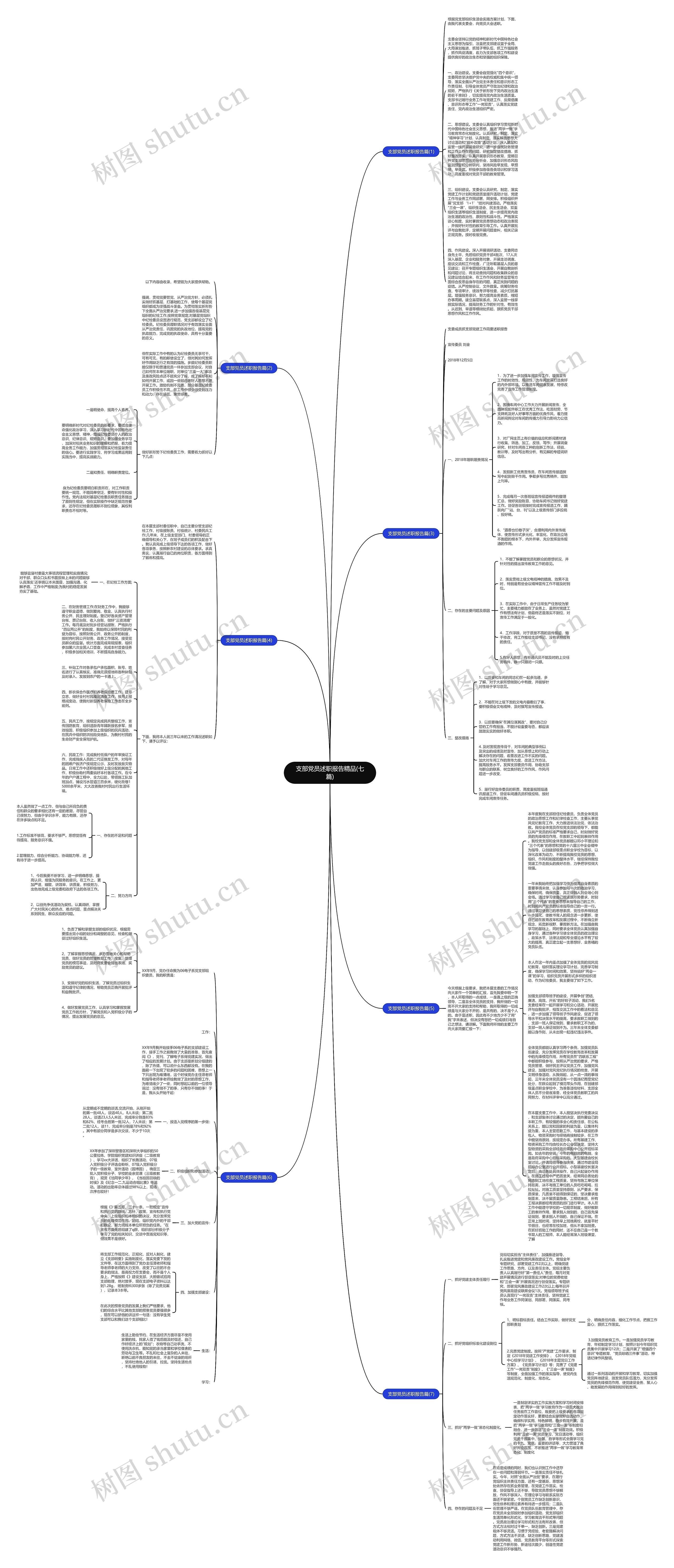 支部党员述职报告精品(七篇)思维导图