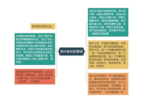 高中家长的寄语