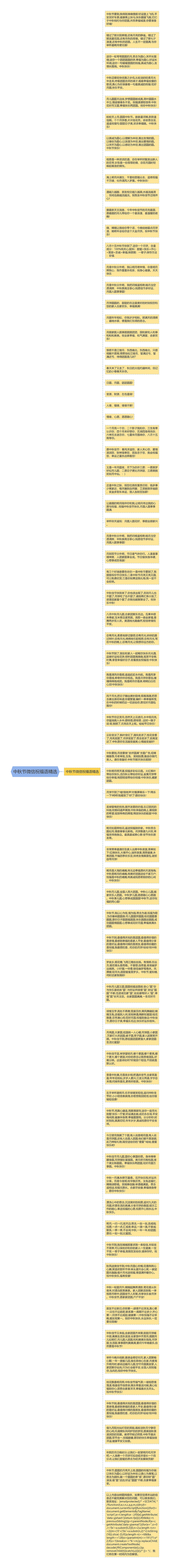 中秋节微信祝福语精选思维导图