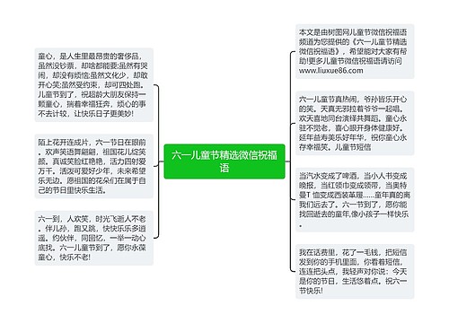 六一儿童节精选微信祝福语思维导图