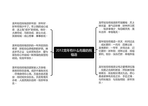 2012龙年有什么有趣的祝福语思维导图