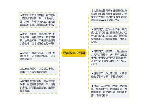 经典猴年祝福语思维导图
