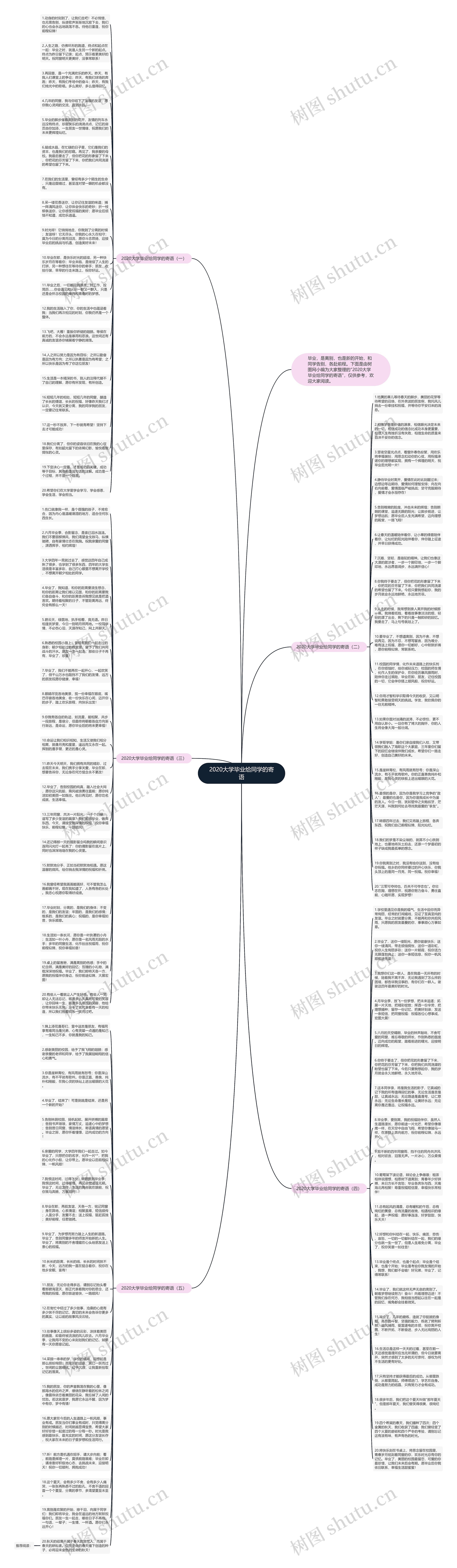 2020大学毕业给同学的寄语思维导图
