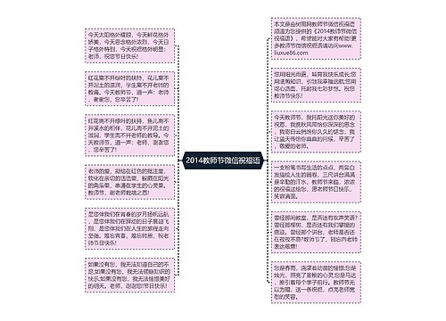 2014教师节微信祝福语