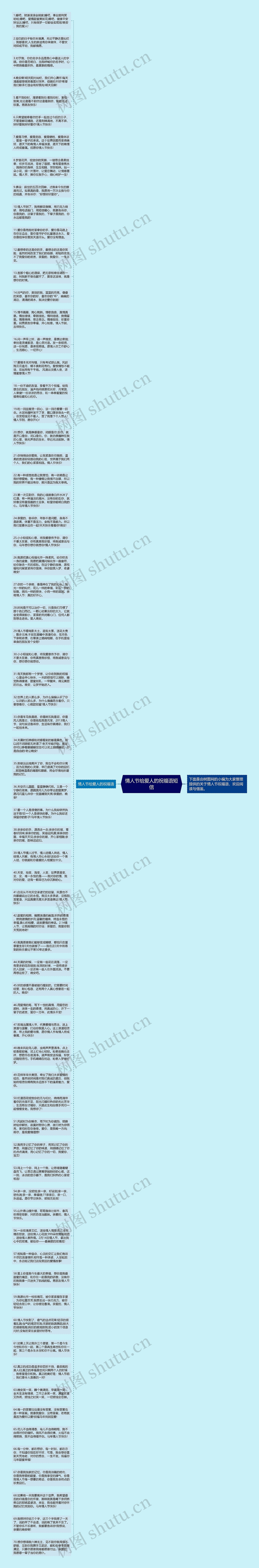 情人节给爱人的祝福语短信思维导图