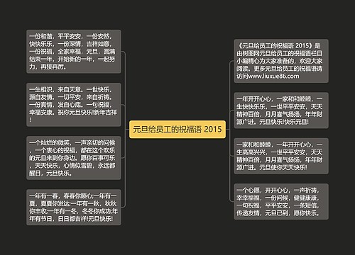 元旦给员工的祝福语 2015思维导图