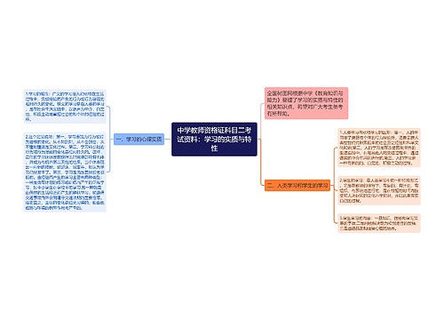 中学教师资格证科目二考试资料：学习的实质与特性