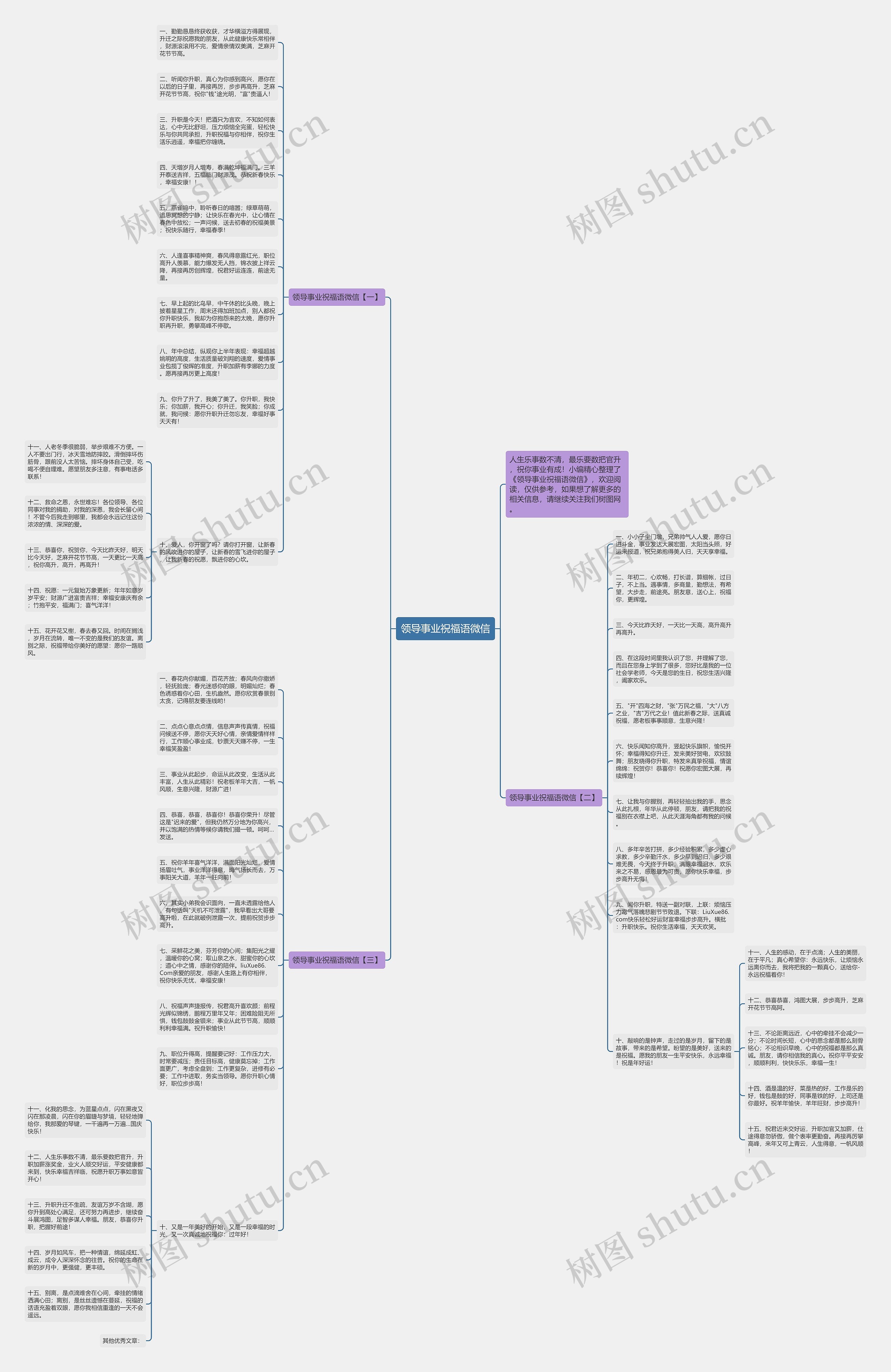 领导事业祝福语微信思维导图