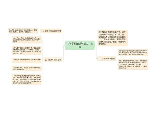 化学学科知识与能力：金属