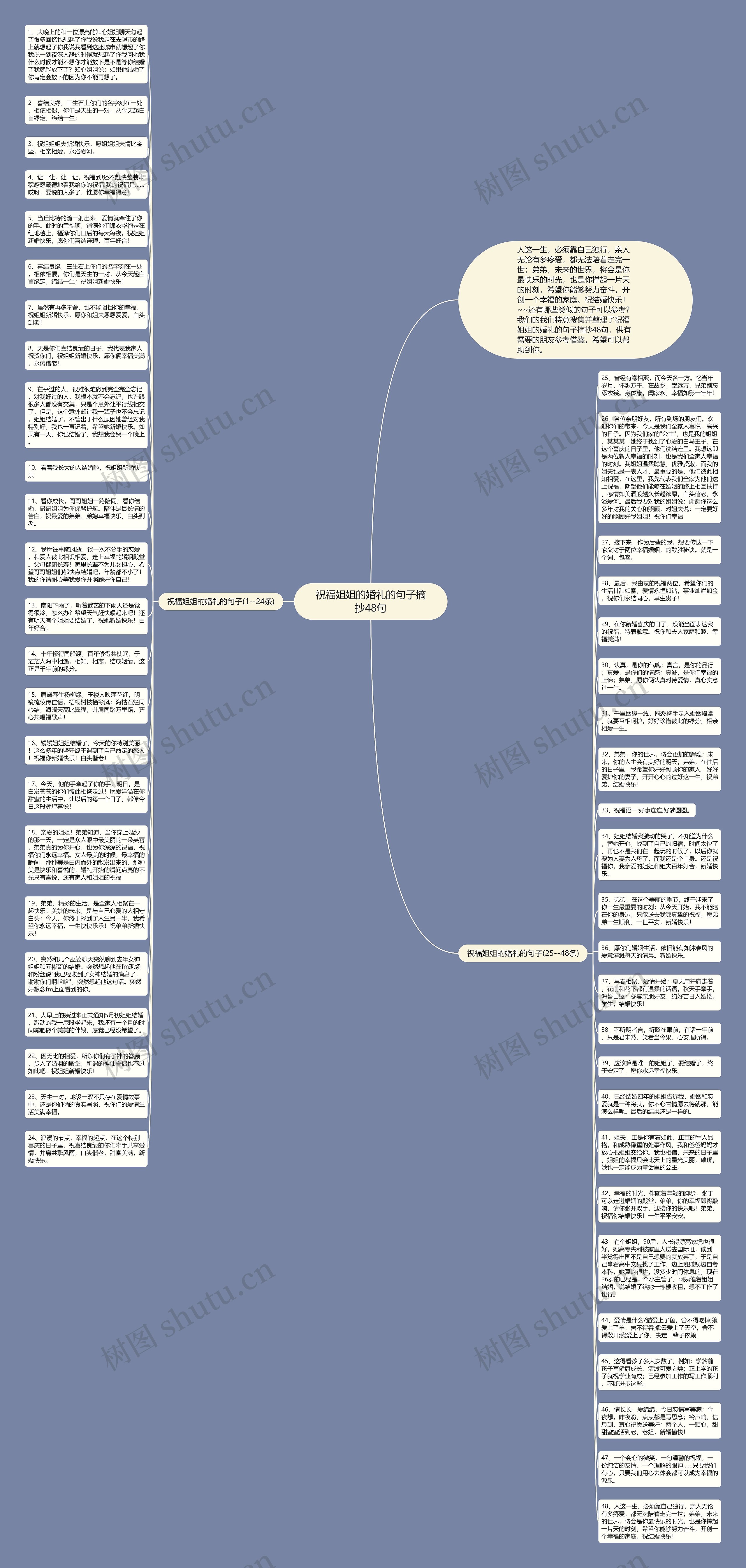 祝福姐姐的婚礼的句子摘抄48句思维导图