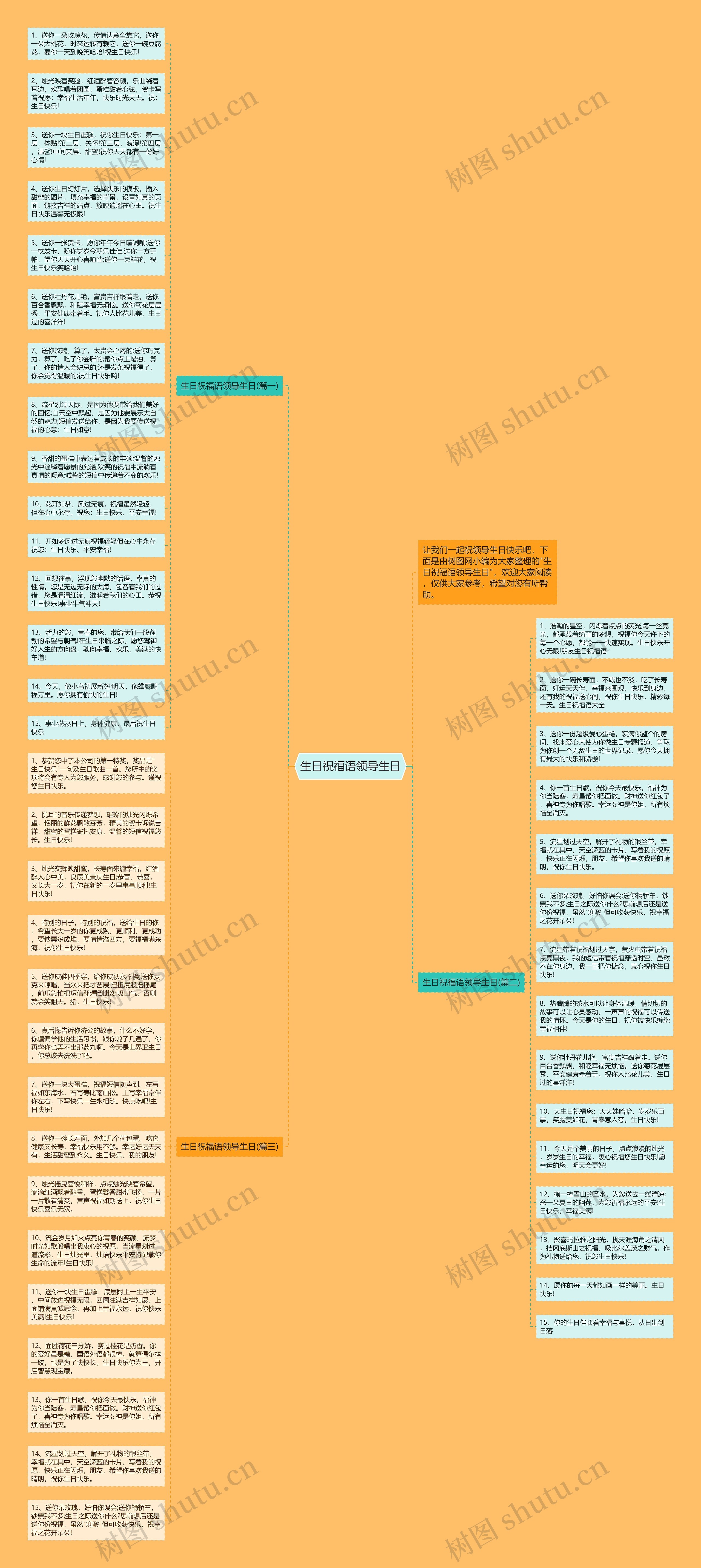 生日祝福语领导生日思维导图