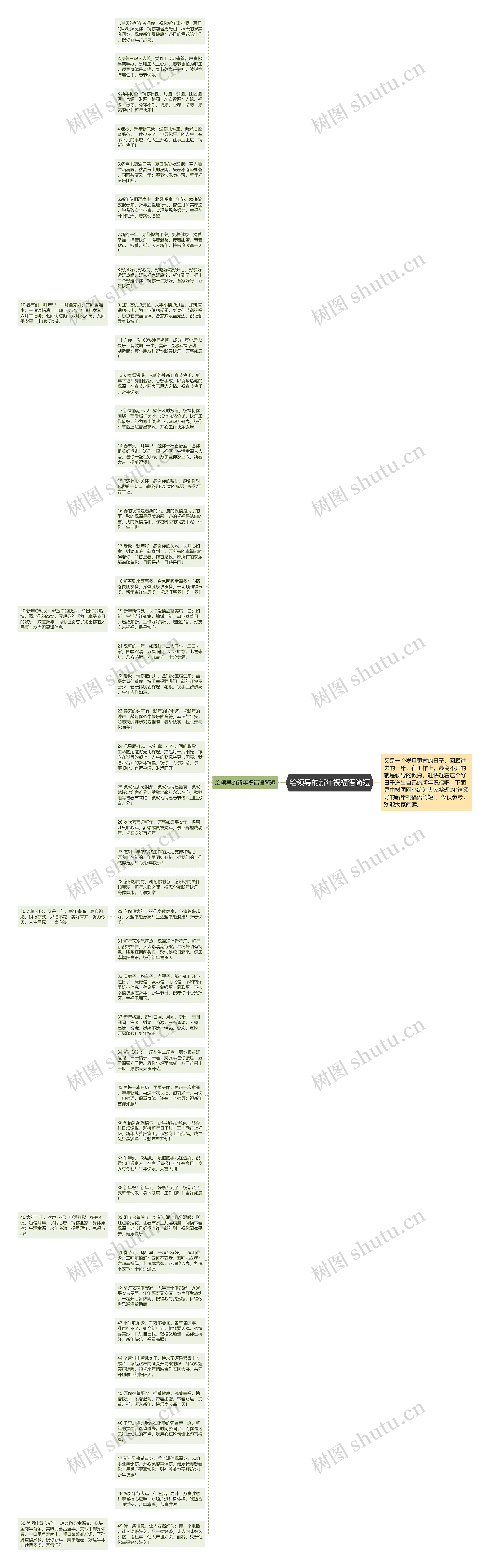 给领导的新年祝福语简短思维导图
