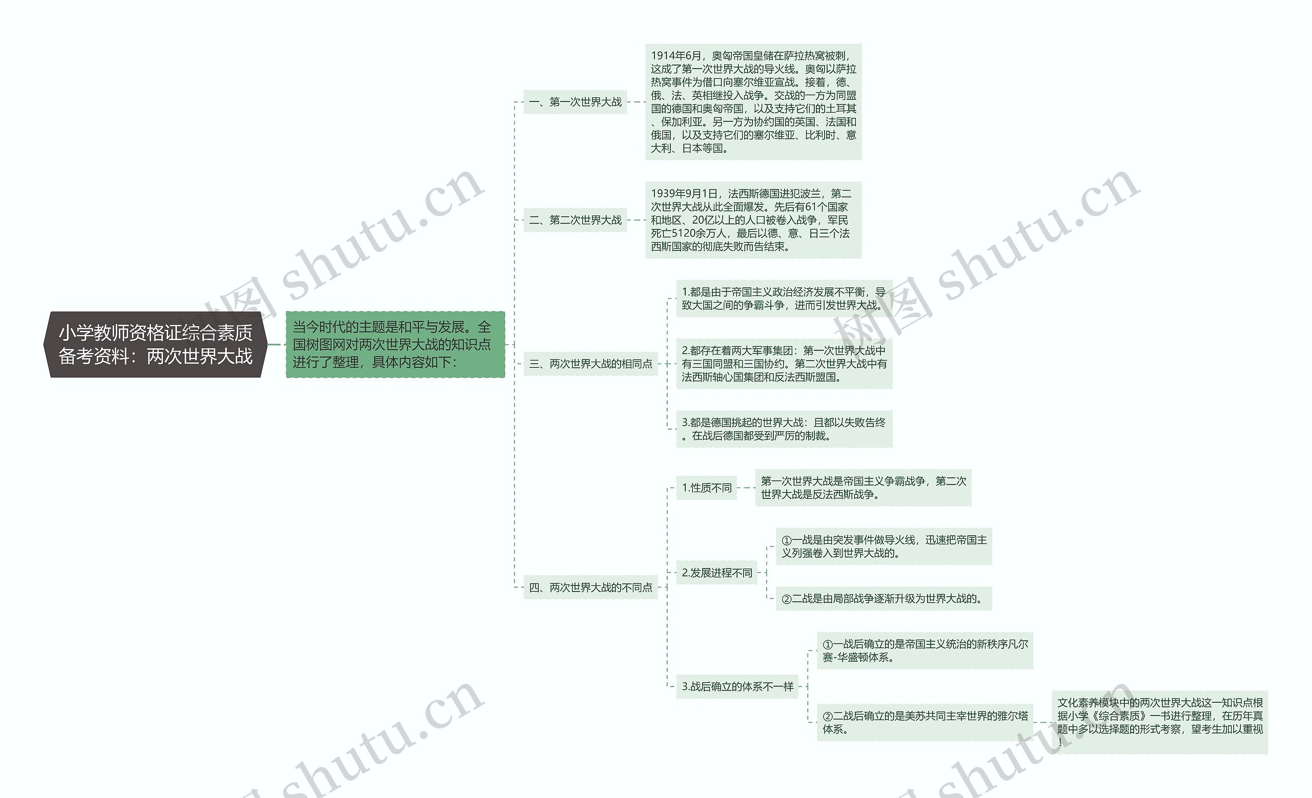 小学教师资格证综合素质备考资料：两次世界大战