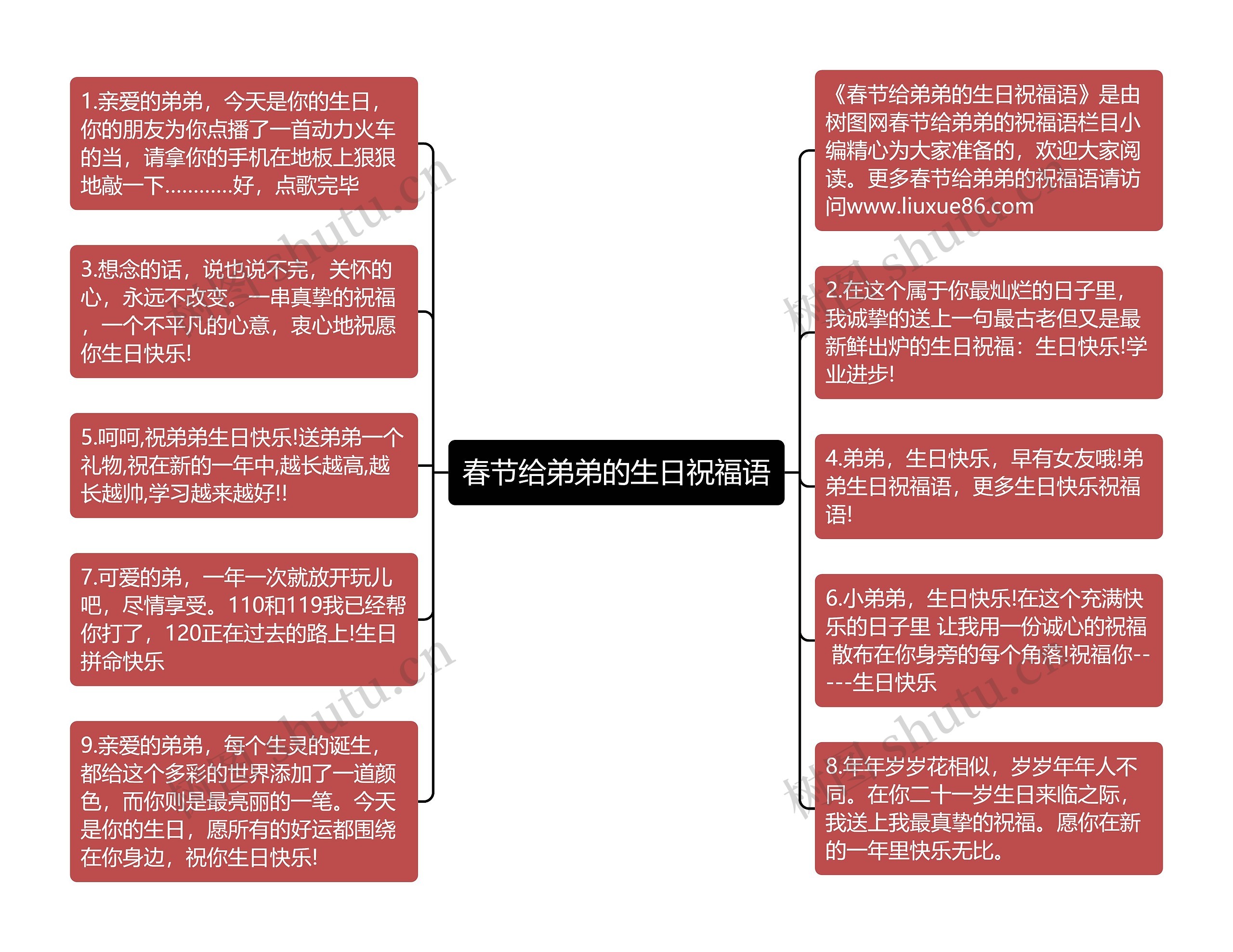 春节给弟弟的生日祝福语思维导图