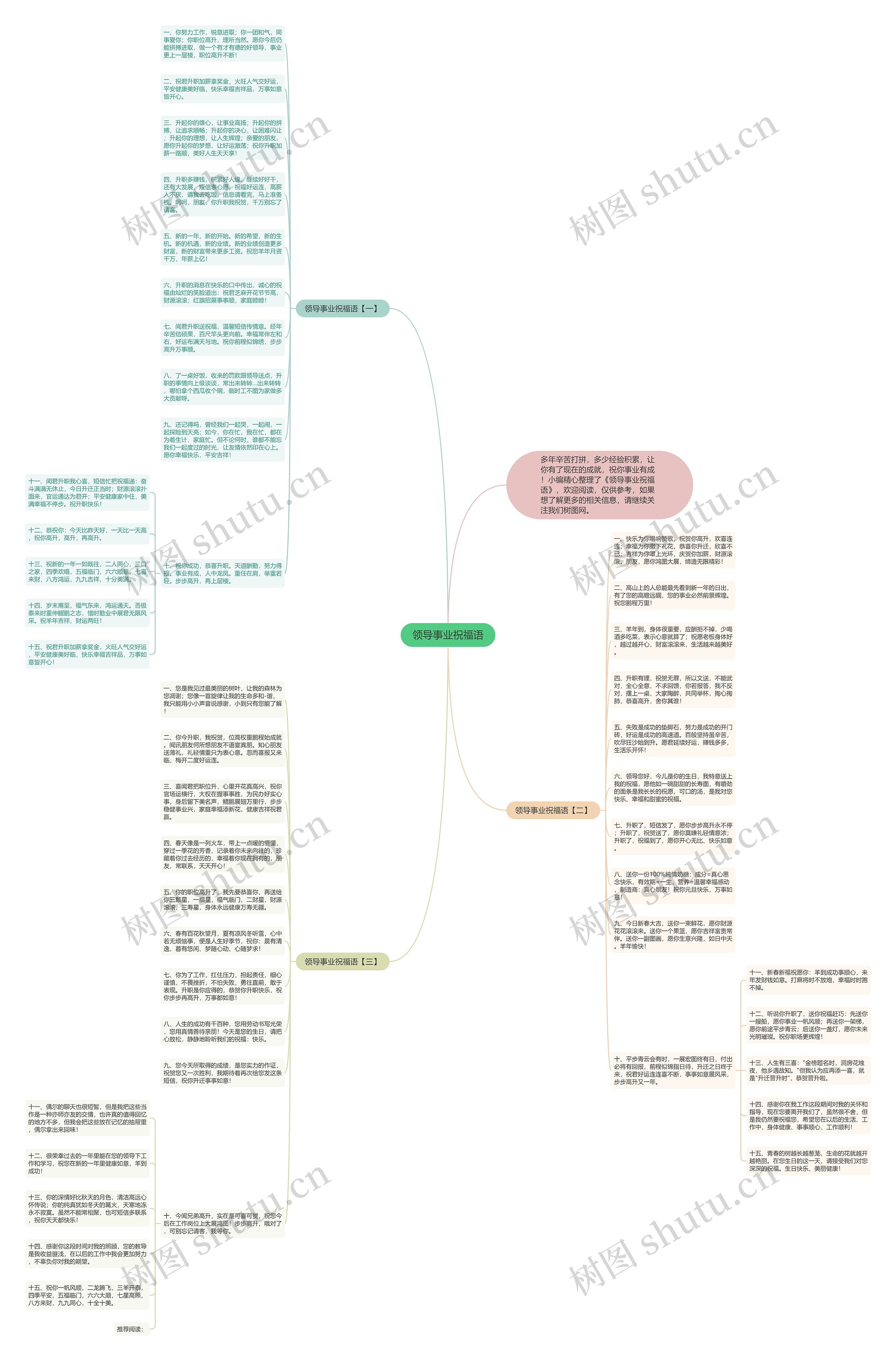 领导事业祝福语思维导图