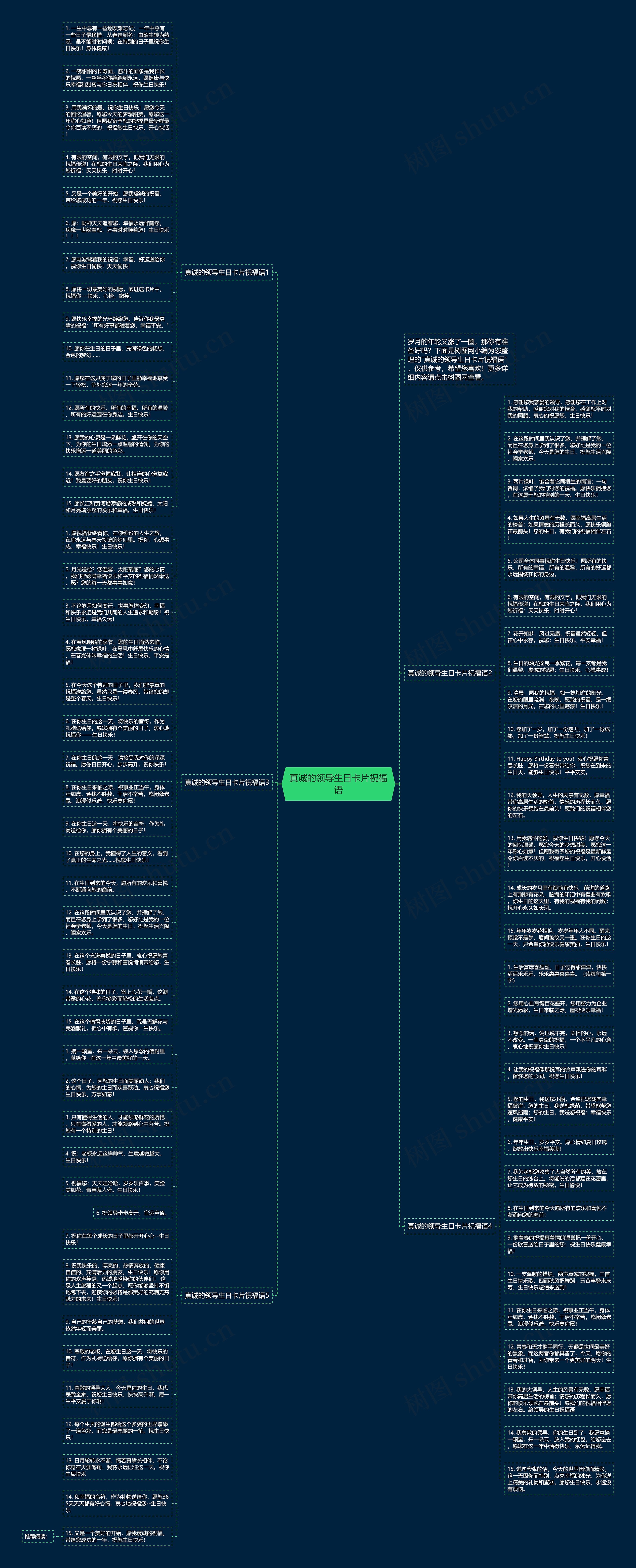 真诚的领导生日卡片祝福语思维导图