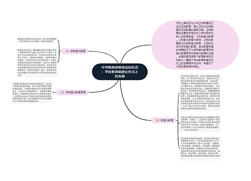 中学教师资格笔试知识点：学校教育制度在形式上的发展