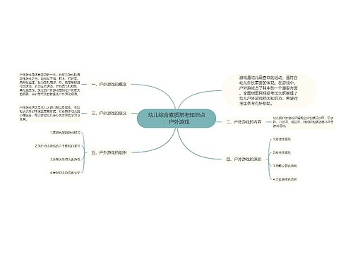 幼儿综合素质常考知识点：户外游戏